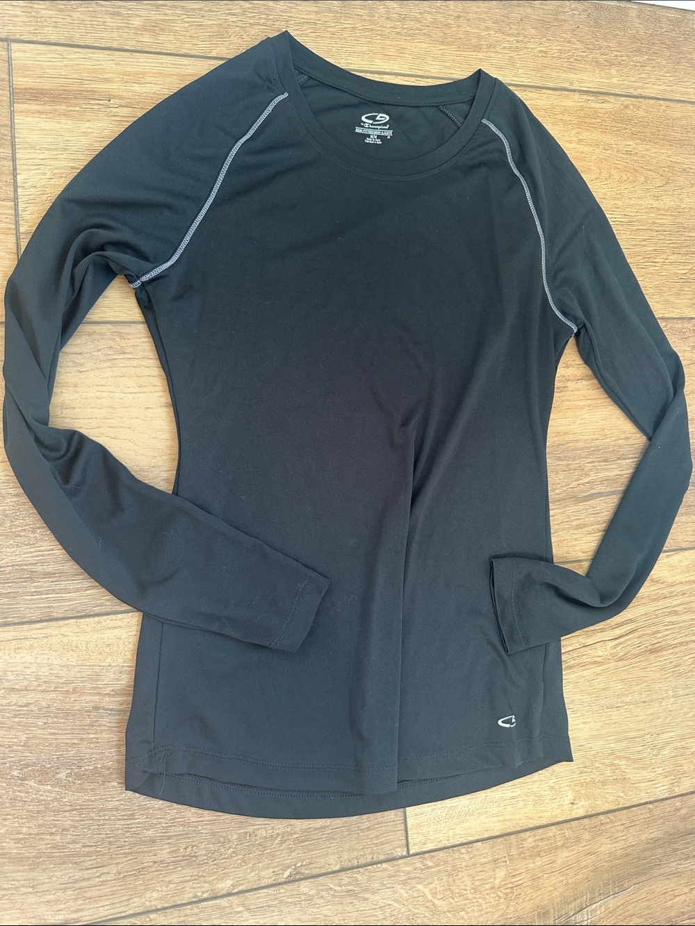 Champion Black Performance Semi Fitted Long Sleeve Top